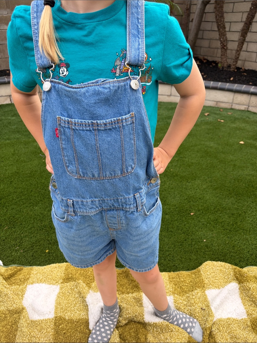 Levi's GirlsLight Blue Denim Short Overalls